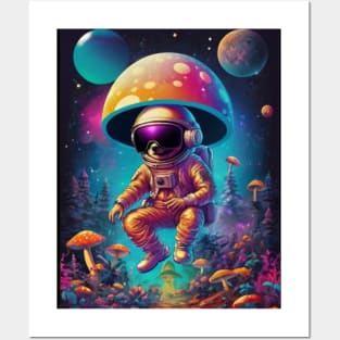 Psychedelic Dj Astronaut - Catsondrugs.com - astronaut, space, stars, galaxy, nasa, cool, planets, funny, universe, astros, astronomy, trippy, surreal, asteroidday, planet Posters and Art